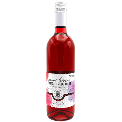 Rosé Zweigeltrebe, první víno 2024 zemské, LECHOVICE - růžové víno, polosuché